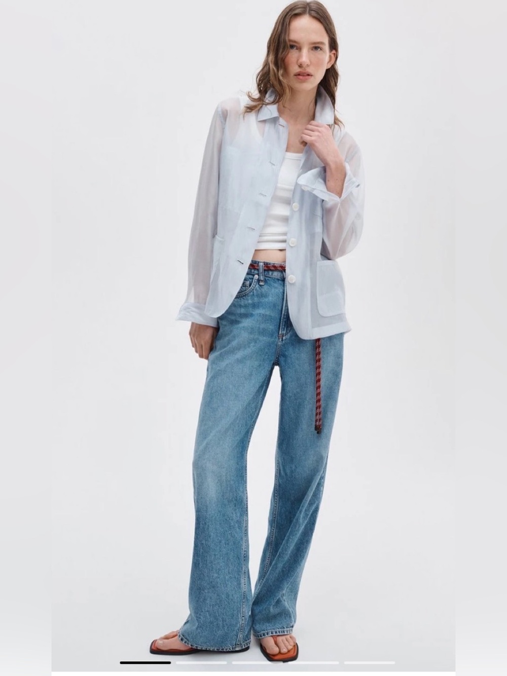 rag & bone Pale Blue Logan Wide-Leg Women’s Jeans